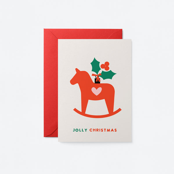 Jolly Christmas - Seasonal Greeting Card - Holiday Card