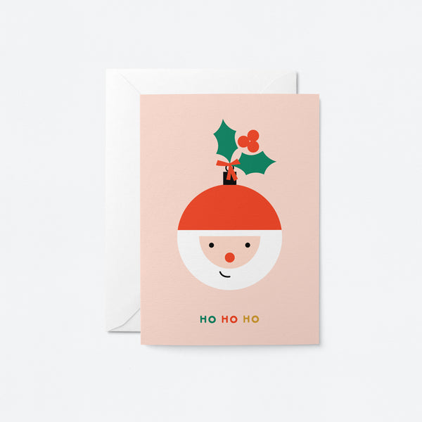 Ho ho ho - Happy Christmas - Seasonal Greeting Card - Holiday Card