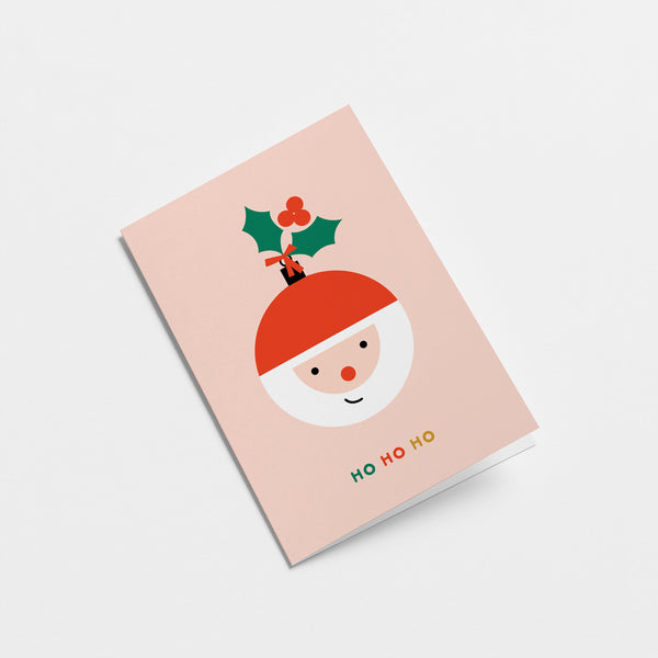 Ho ho ho - Happy Christmas - Seasonal Greeting Card - Holiday Card