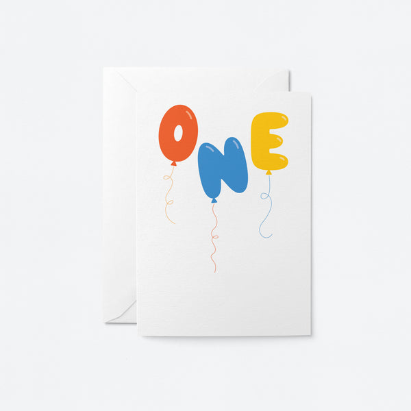 One - 1st Birthday - Greeting card