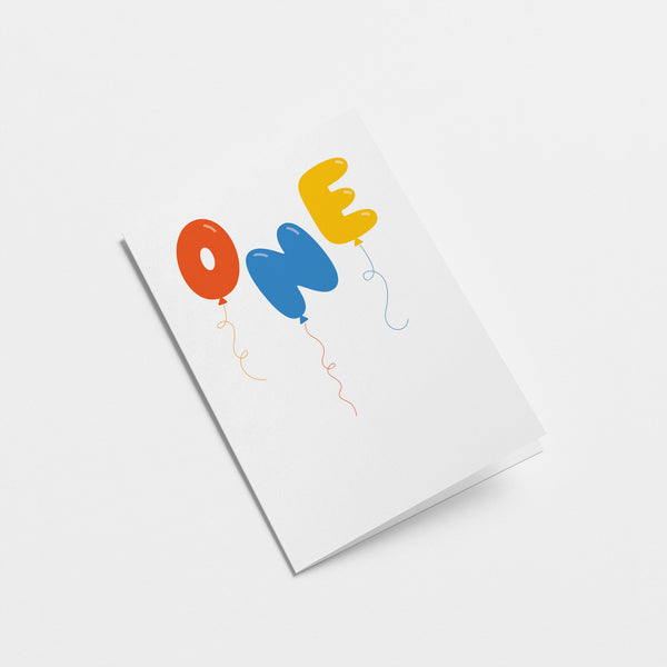 One - 1st Birthday - Greeting card