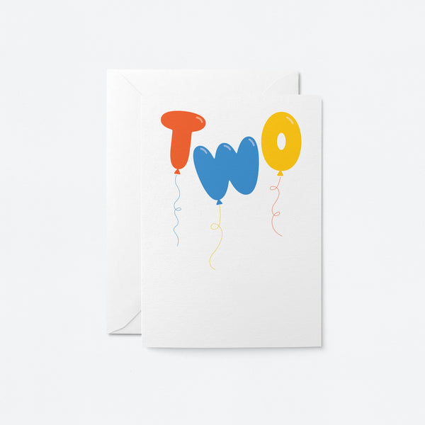 Two - 2nd Birthday - Greeting card