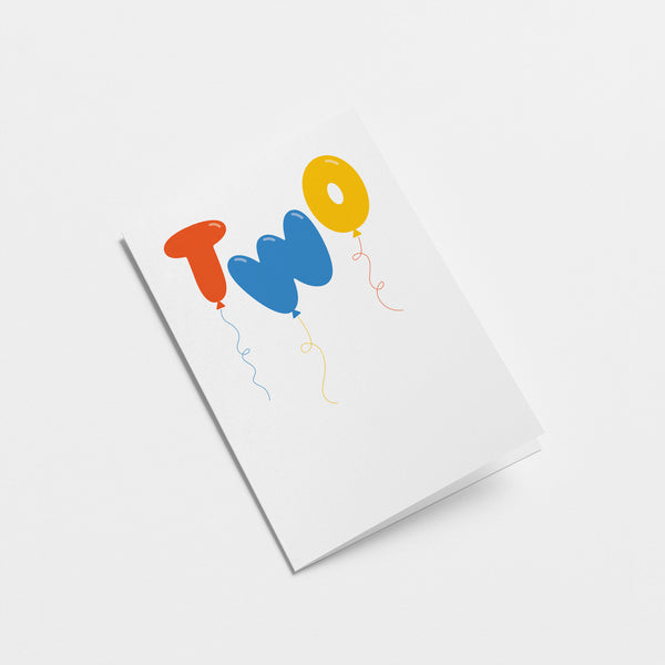 Two - 2nd Birthday - Greeting card