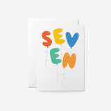 Seven - 7th Birthday - Greeting card