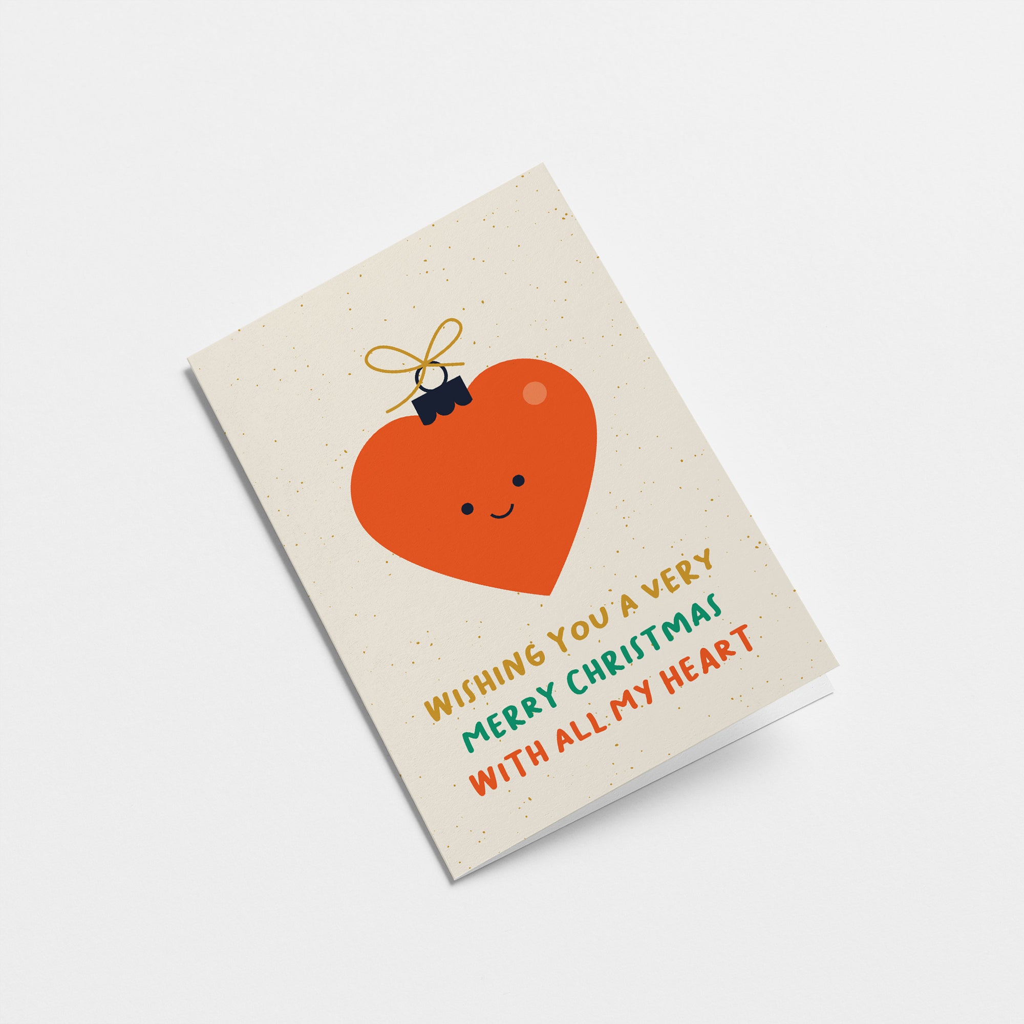 Wishing you a very Merry Christmas with all my heart - Seasonal Greeting Card - Holiday Card