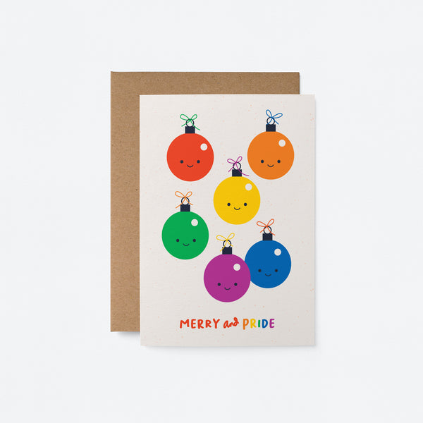 Merry and Pride - Christmas Card - Holiday Card - Seasonal Greeting Card