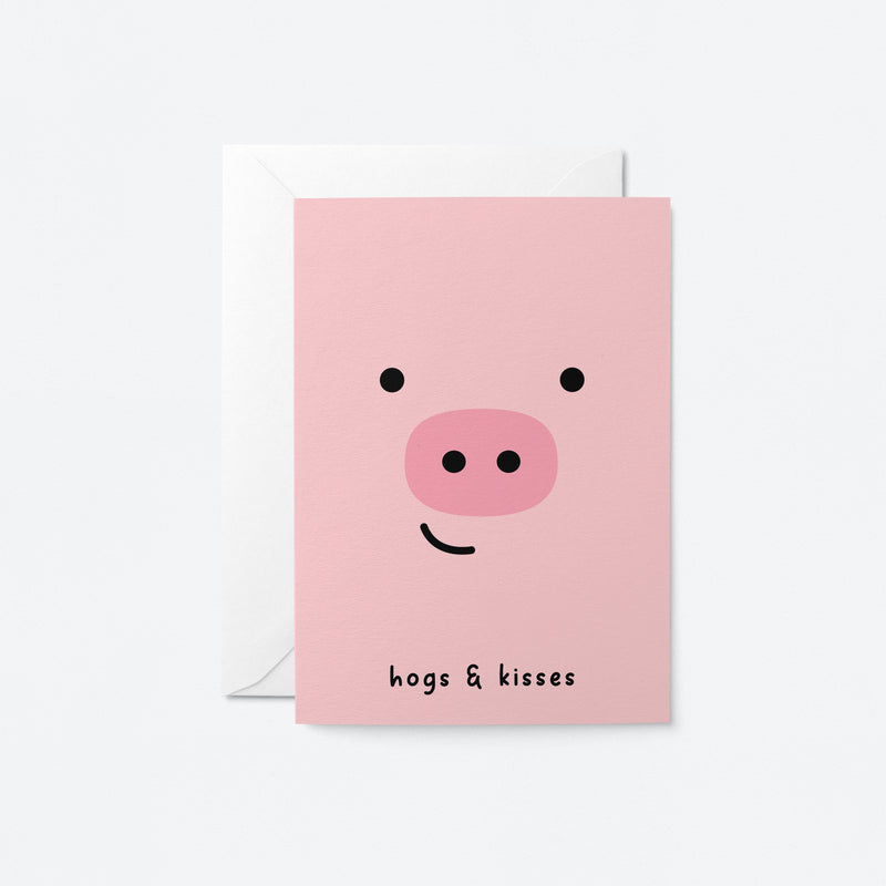 Hogs & Kisses - Love greeting card