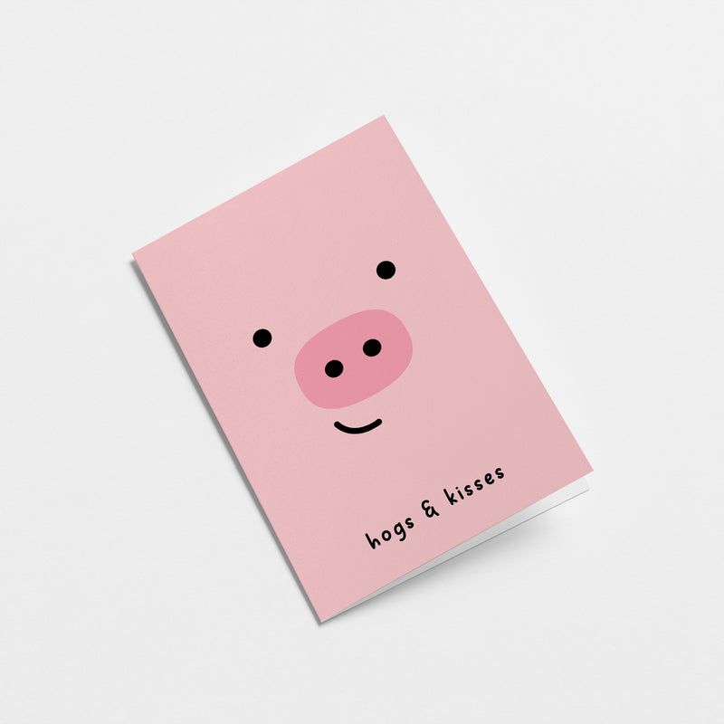 Hogs & Kisses - Love greeting card