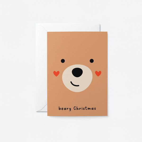 Beary Christmas - Seasonal Greeting Card - Holiday Card