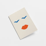 Love card with face shape, red lips, blue eyes  Edit alt text