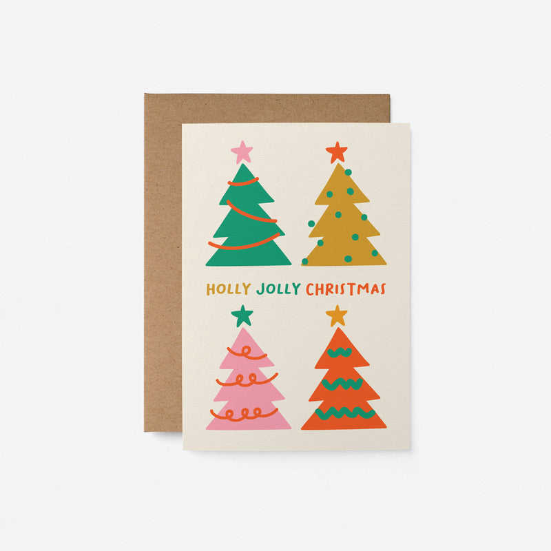 Holly Jolly Christmas - Seasonal Greeting Card - Holiday Card