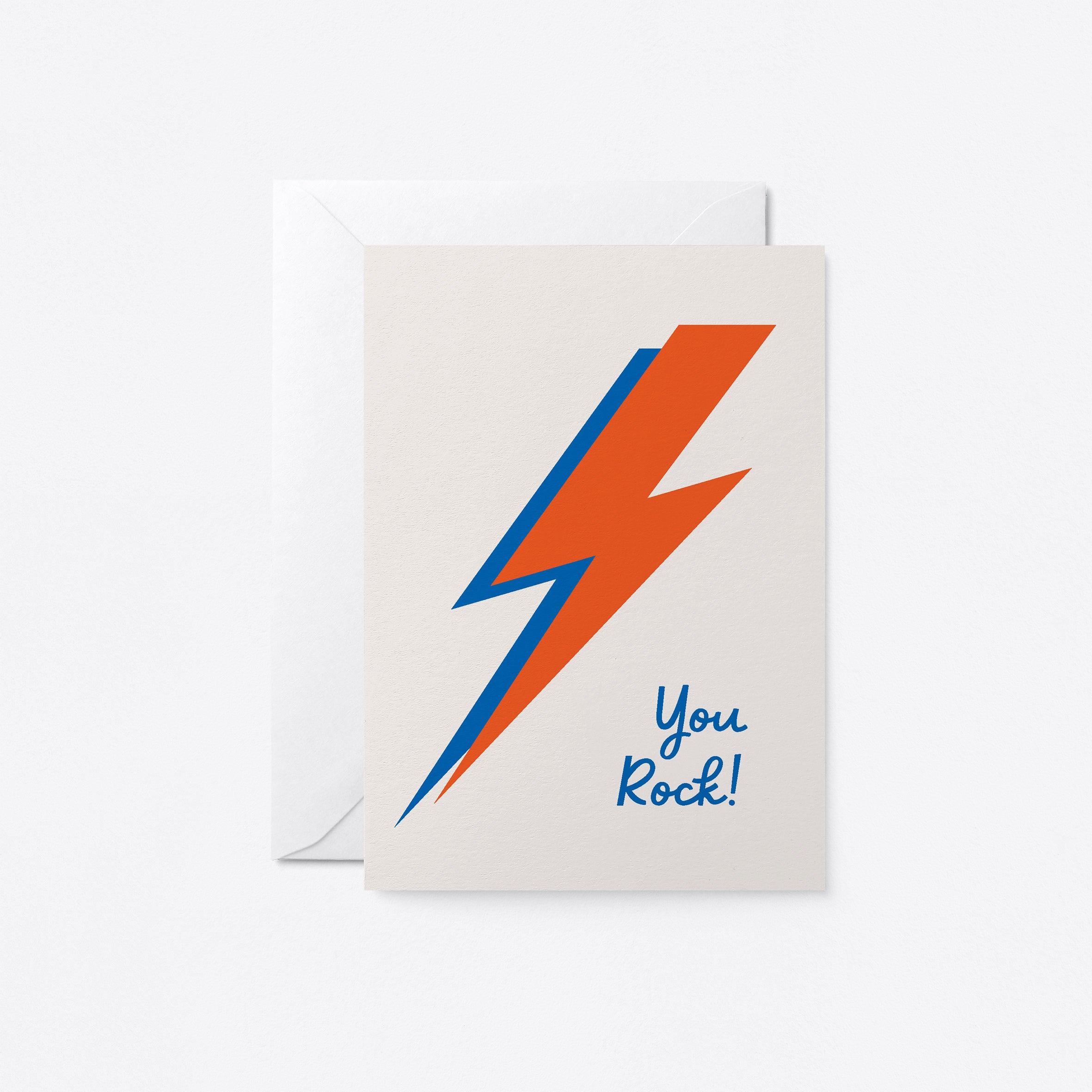 friendship card with red lightning shape with a text that say you rock