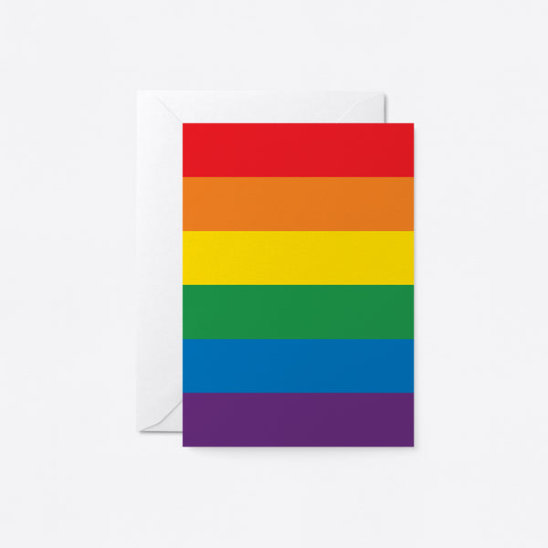 everyday greeting card with rainbow colors in a row