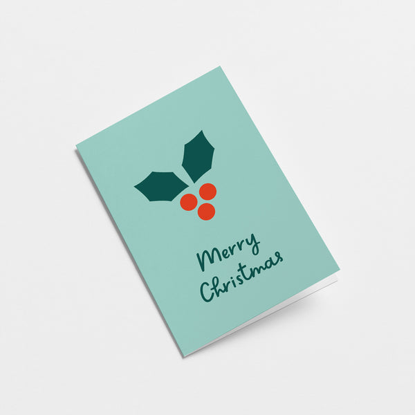 christmas card with a mistletoe with a text that says merry christmas  Edit alt text