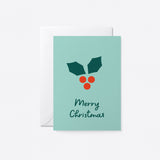 christmas card with a mistletoe with a text that says merry christmas