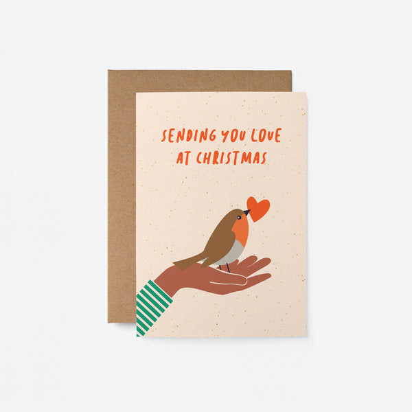 Sending You Love at Christmas - Seasonal Greeting Card - Holiday Card