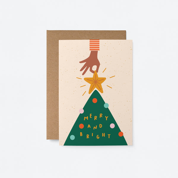 Merry and Bright - Christmas Card - Seasonal Greeting Card - Holiday Card