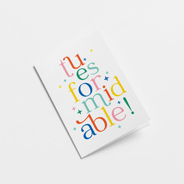 french greeting card with a colorful text of Tu es formidable  Edit alt text