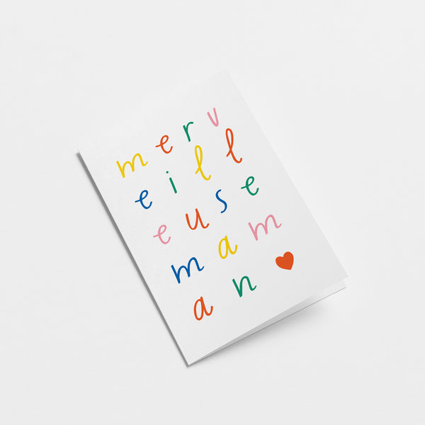 french mother’s day card with a colorful text of Merveilleuse maman  Edit alt text