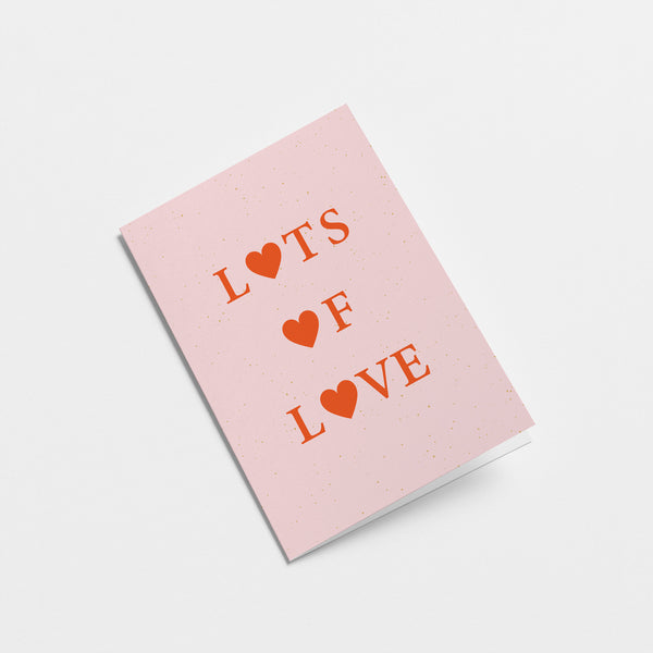 friendship card with 3 heart shapes and a text of lots of love  Edit alt text