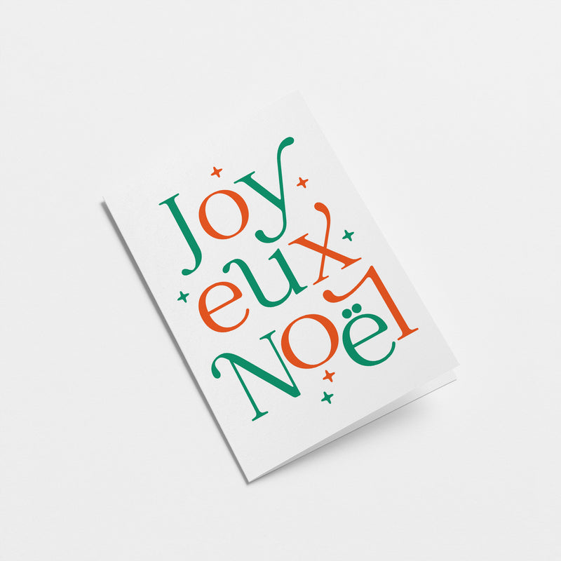 french christmas card with colorful letters that say Joyeux Noël  Edit alt text