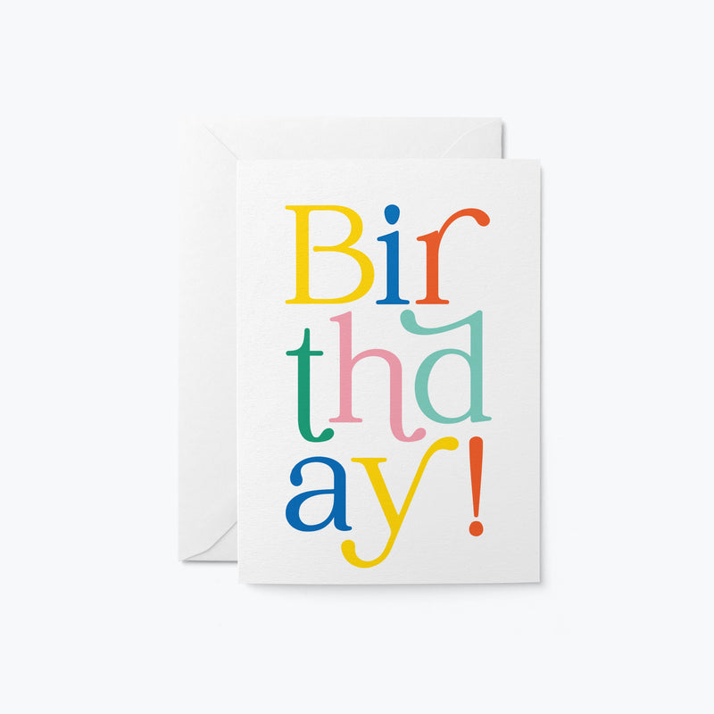birthday card with a text of birthday!