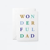 father’s day card with a colorful text of wonderful dad