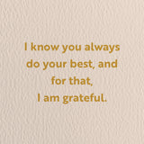 You always do your best - Thank You greeting card