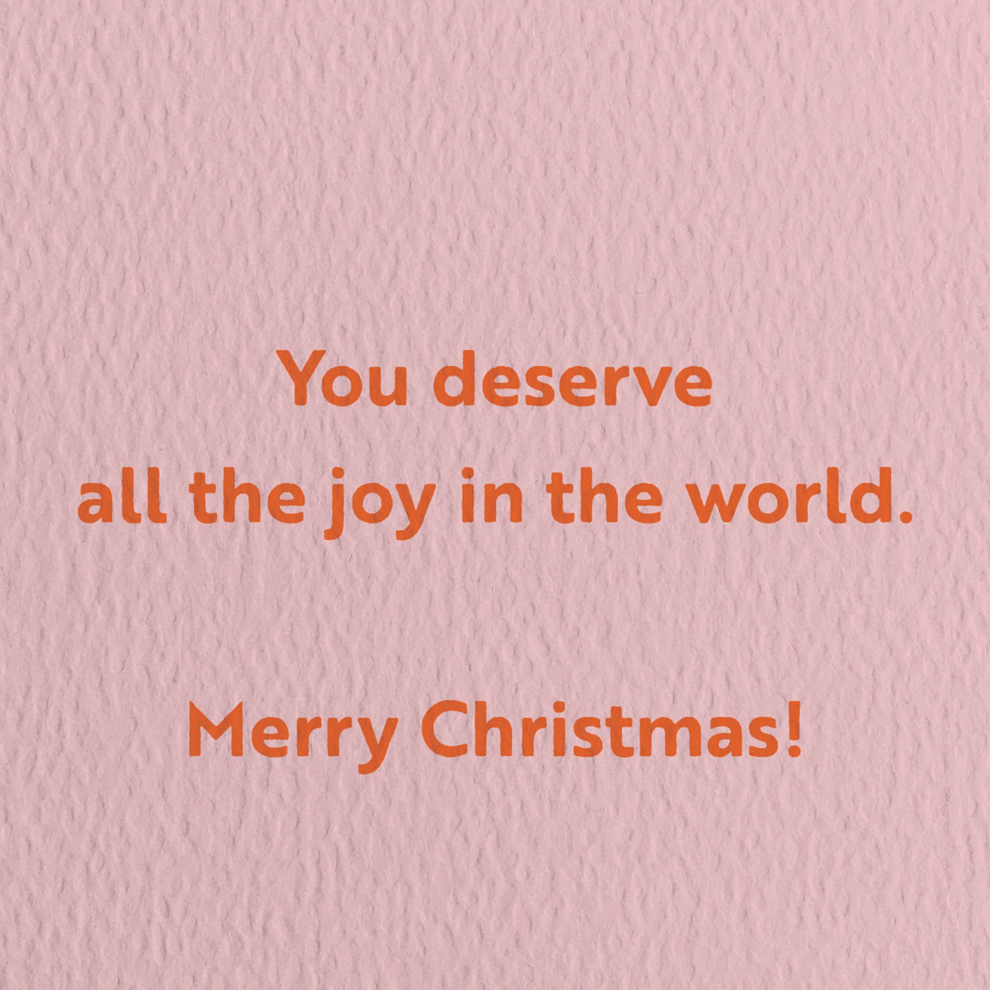 You deserve all the joy in the world. Merry Christmas! - Seasonal Greeting Card - Holiday Card