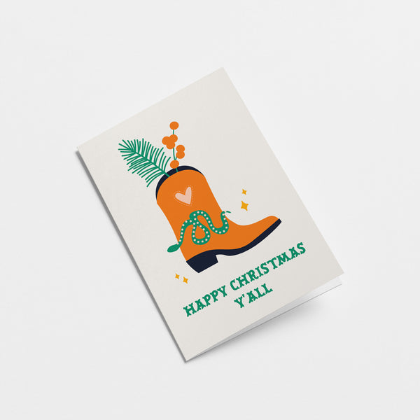 Happy Christmas Y'all - Seasonal Greeting Card - Holiday Card